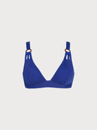 Women's Knitted Nylon Blend Bikini Top Blue Sustainable Plus Size Bikinis - BERLOOK