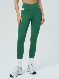 Women's Knitted Nylon Leggings Green Sustainable Yoga Bottoms - BERLOOK