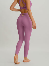 Women's Knitted Nylon Leggings Pink Sustainable Yoga Bottoms - BERLOOK