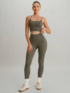 Women's Knitted Nylon Leggings Sustainable Yoga Bottoms - BERLOOK