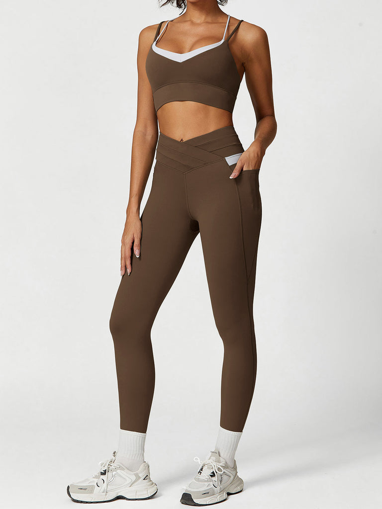 Women's Knitted Nylon Leggings Sustainable Yoga Bottoms - BERLOOK