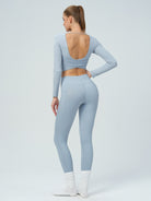 Women's Knitted Nylon Long-Sleeved Top Sustainable Yoga Tops - BERLOOK