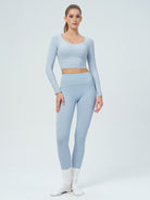Women's Knitted Nylon Long-Sleeved Top Sustainable Yoga Tops - BERLOOK