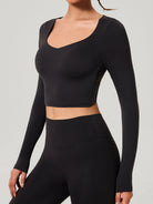 Women's Knitted Nylon Long Sleeved Top Sustainable Yoga Tops - BERLOOK