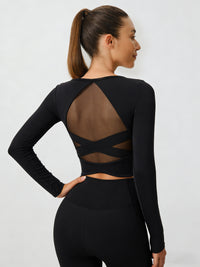 Women's Knitted Nylon Long Sleeved Top Sustainable Yoga Tops - BERLOOK