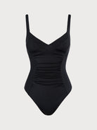 Women's Knitted Nylon One-Piece Swimsuit Black Sustainable One-Pieces - BERLOOK