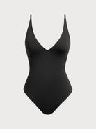 Women's Knitted Nylon One-Piece Swimsuit Black Sustainable One-Pieces - BERLOOK