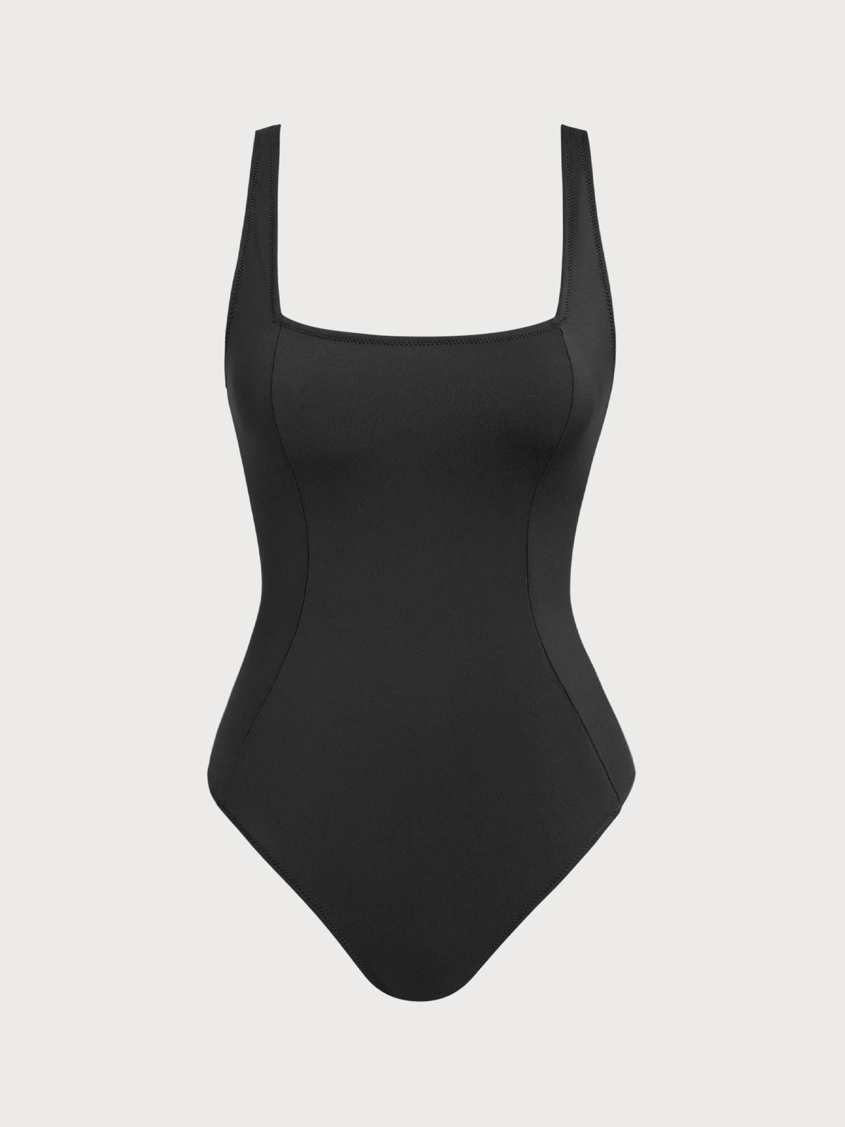 Women's Knitted Nylon One-Piece Swimsuit Black Sustainable One-Pieces - BERLOOK