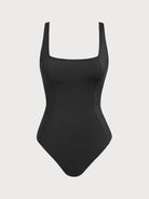 Women's Knitted Nylon One-Piece Swimsuit Black Sustainable One-Pieces - BERLOOK