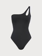 Women's Knitted Nylon One-Piece Swimsuit Black Sustainable One-Pieces - BERLOOK