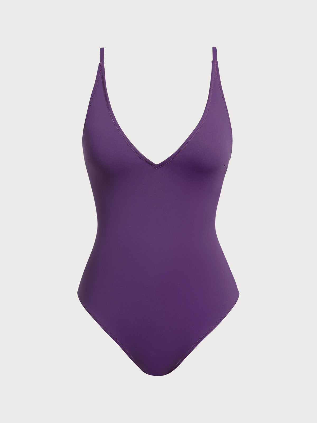 Women's Knitted Nylon One-Piece Swimsuit Purple Sustainable One-Pieces - BERLOOK