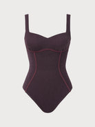 Women's Knitted Nylon One-Piece Swimsuit Sustainable - BERLOOK - 05