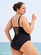 Women's Knitted Nylon One-Piece Swimsuit Sustainable Plus Size One-Pieces - BERLOOK