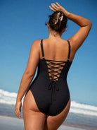 Women's Knitted Nylon One-Piece Swimsuit Sustainable Plus Size One-Pieces - BERLOOK