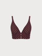 Women's Knitted Nylon Plus Size Bikini Top Brown Sustainable - BERLOOK