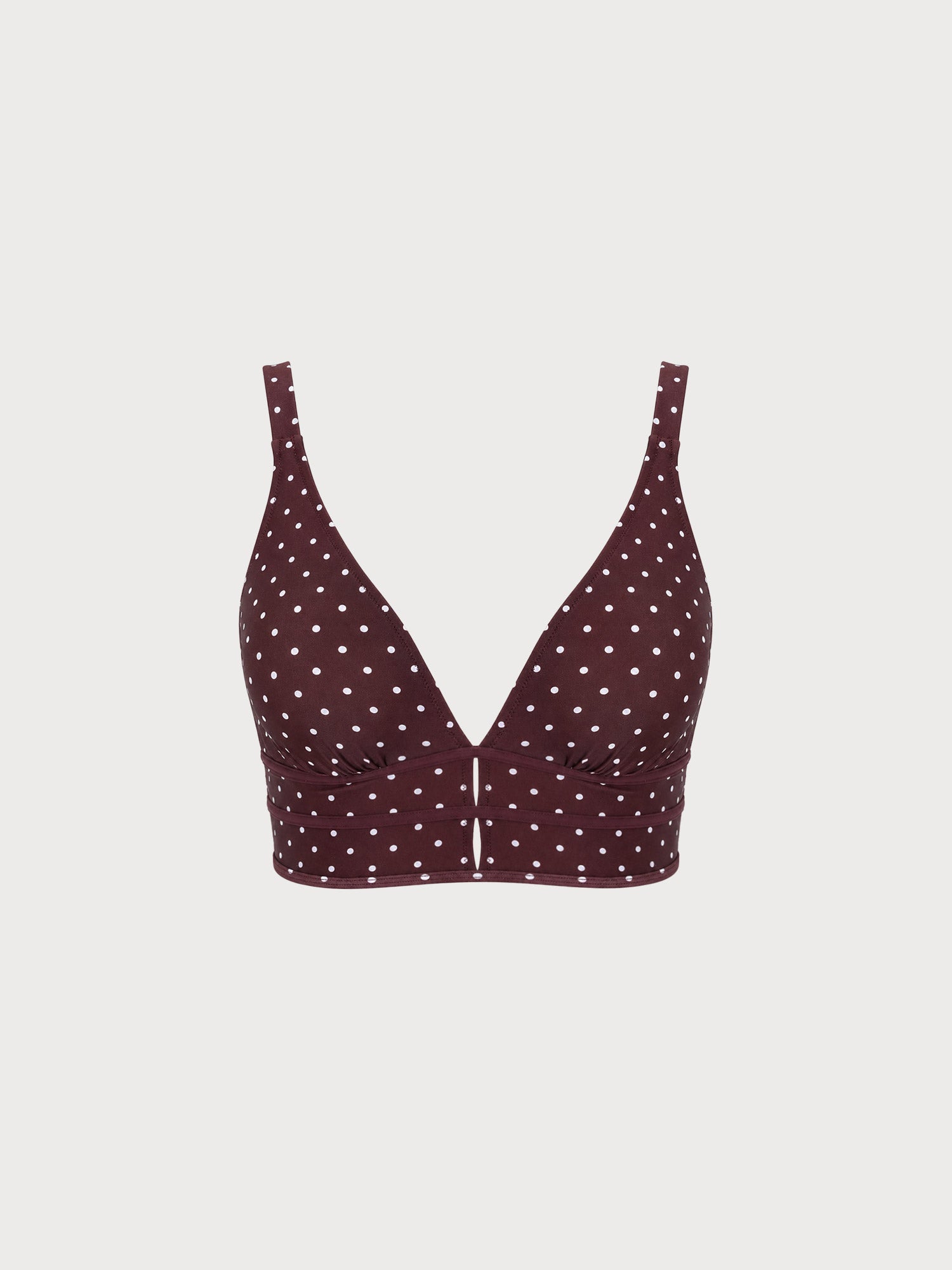 Women's Knitted Nylon Plus Size Bikini Top Brown Sustainable - BERLOOK