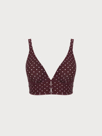 Women's Knitted Nylon Plus Size Bikini Top Brown Sustainable - BERLOOK