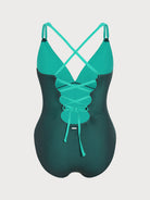 Women's Knitted Nylon Plus Size One-Piece Swimsuit Sustainable - BERLOOK - 01