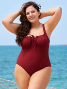 Women's Knitted Nylon Plus Size One-Pieces Sustainable Plus Size One-Pieces - BERLOOK
