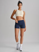 Women's Knitted Nylon Shorts Sustainable Yoga Bottoms - BERLOOK