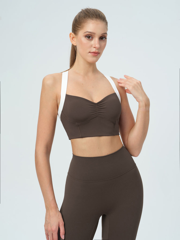 Women's Knitted Nylon Sports Bra Sustainable Yoga Tops - BERLOOK