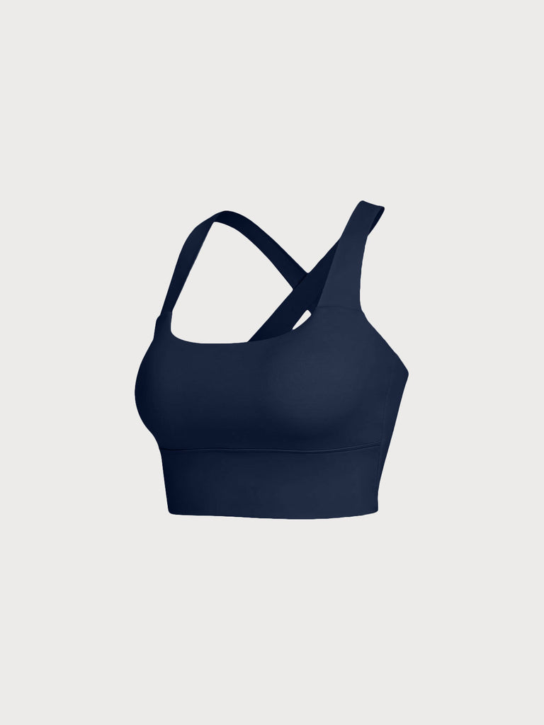 Women's Knitted Nylon Sports Bra Sustainable Yoga Tops - BERLOOK