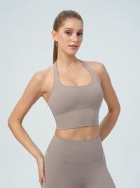 Women's Knitted Nylon Sports Bra Sustainable Yoga Tops - BERLOOK