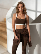 Women's Knitted Nylon Sports Bra Sustainable Yoga Tops - BERLOOK