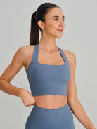 Women's Knitted Nylon Sports Bra Sustainable Yoga Tops - BERLOOK