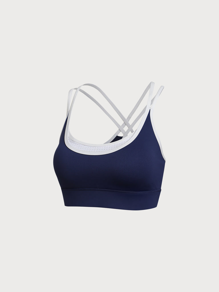 Women's Knitted Nylon Sports Bra Sustainable Yoga Tops - BERLOOK