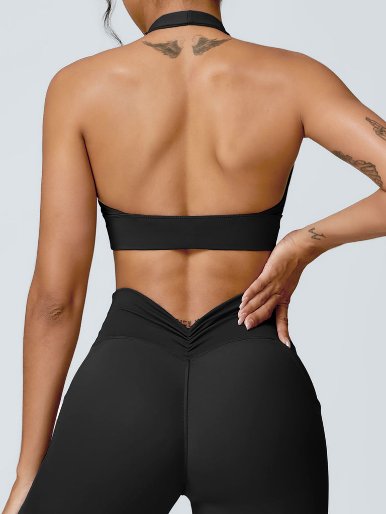 Women's Knitted Nylon Sports Bra Sustainable Yoga Tops - BERLOOK