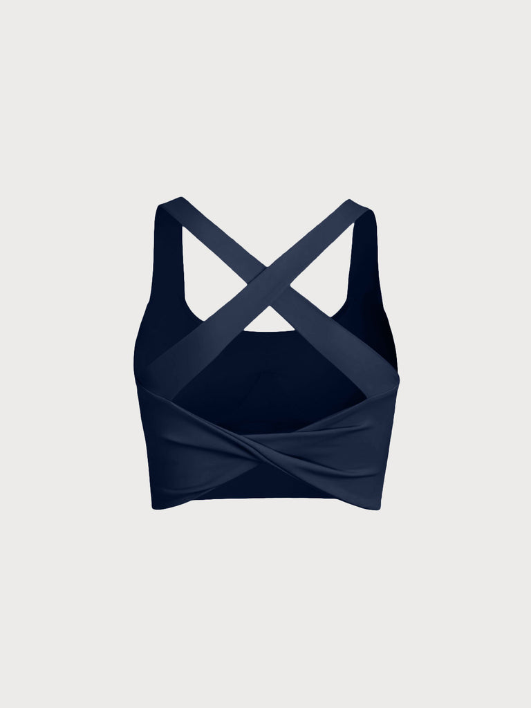 Women's Knitted Nylon Sports Bra Sustainable Yoga Tops - BERLOOK