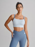 Women's Knitted Nylon Sports Bra Sustainable Yoga Tops - BERLOOK