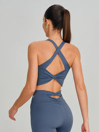 Women's Knitted Nylon Sports Bra Sustainable Yoga Tops - BERLOOK