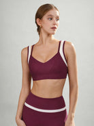Women's Knitted Nylon Sports Bra Sustainable Yoga Tops - BERLOOK