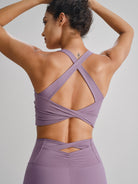 Women's Knitted Nylon Sports Bra Sustainable Yoga Tops - BERLOOK
