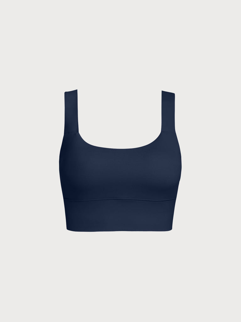 Women's Knitted Nylon Sports Bra Sustainable Yoga Tops - BERLOOK