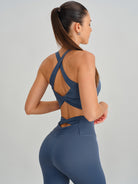 Women's Knitted Nylon Sports Bra Sustainable Yoga Tops - BERLOOK
