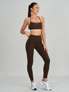 Women's Knitted Nylon Sports Bra Sustainable Yoga Tops - BERLOOK