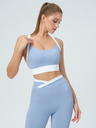 Women's Knitted Nylon Sports Bra Sustainable Yoga Tops - BERLOOK
