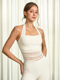 Women's Knitted Nylon Sports Bra Sustainable Yoga Tops - BERLOOK