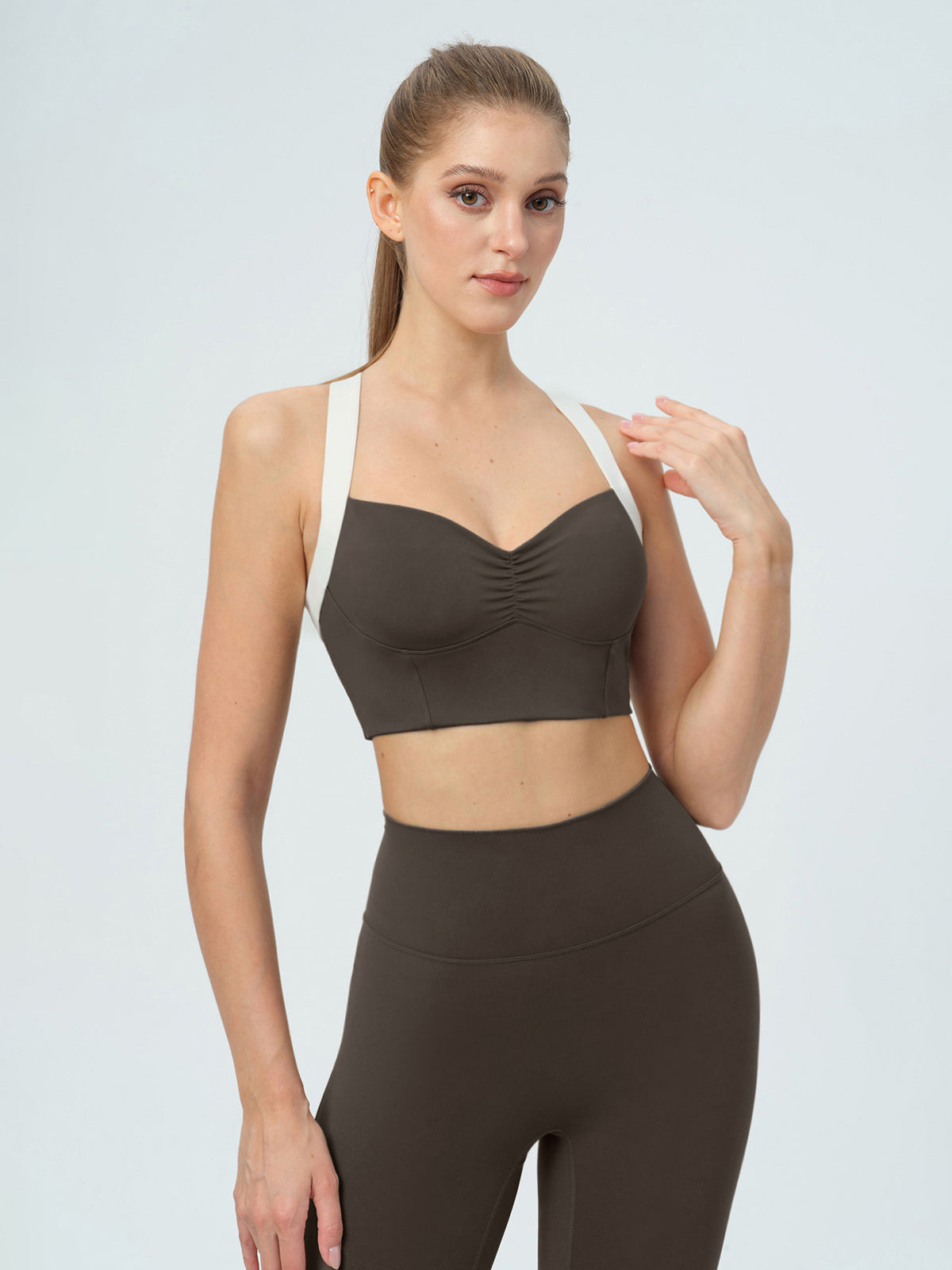 Women's Knitted Nylon Sports Bra Sustainable Yoga Tops - BERLOOK