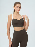 Women's Knitted Nylon Sports Bra Sustainable Yoga Tops - BERLOOK
