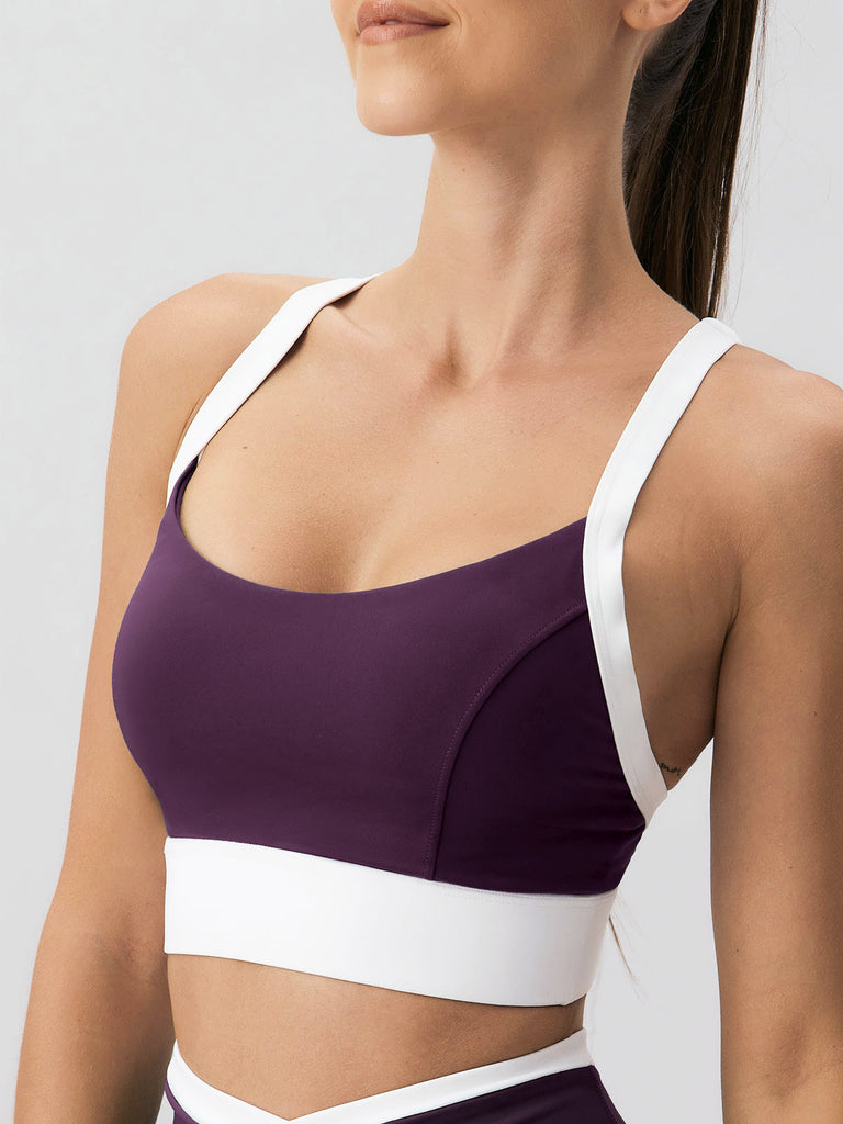 Women's Knitted Nylon Sports Bra Sustainable Yoga Tops - BERLOOK