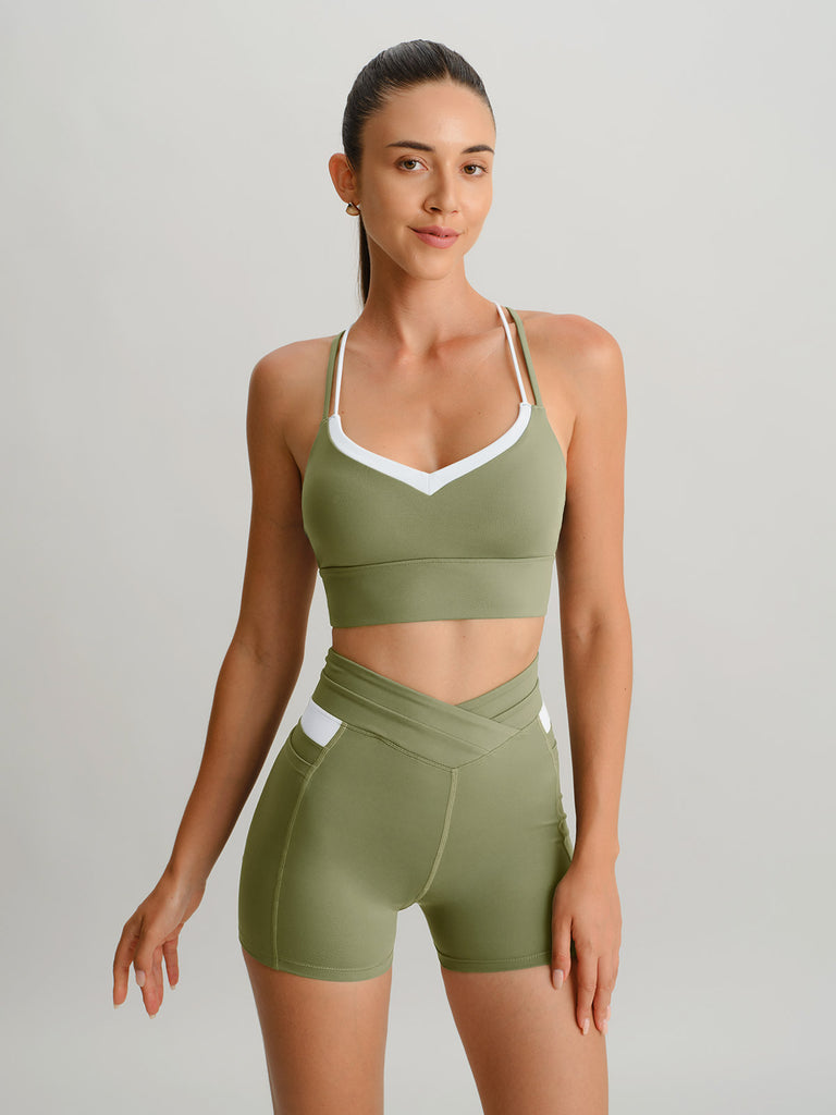 Women's Knitted Nylon Sports Bra Sustainable Yoga Tops - BERLOOK