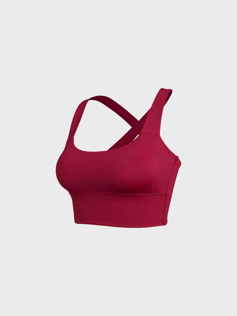 Women's Knitted Nylon Sports Bra Sustainable Yoga Tops - BERLOOK