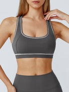 Women's Knitted Nylon Sports Bra Sustainable Yoga Tops - BERLOOK