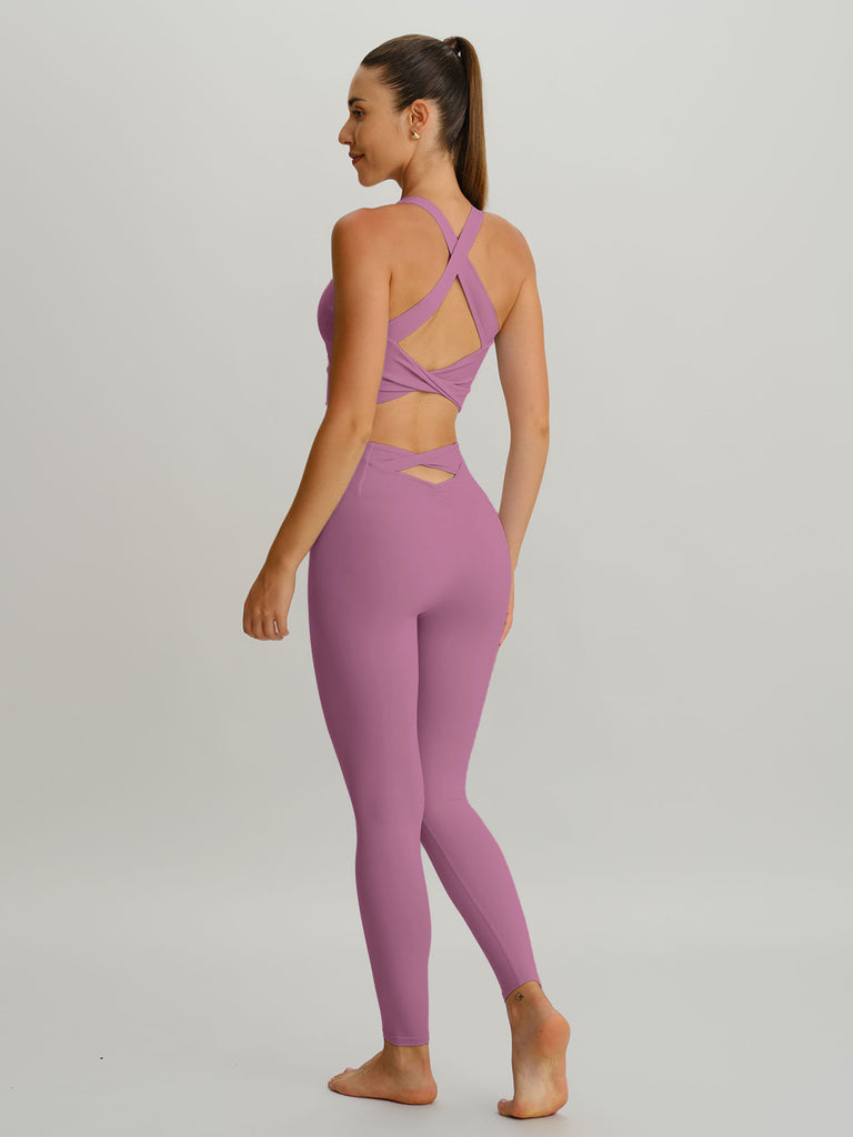 Women's Knitted Nylon Sports Bra Sustainable Yoga Tops - BERLOOK