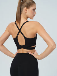 Women's Knitted Nylon Sports Bra Sustainable Yoga Tops - BERLOOK