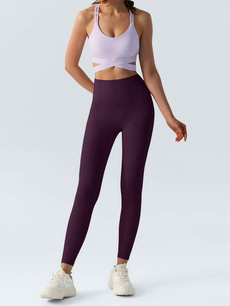 Women's Knitted Nylon Sports Bra Sustainable Yoga Tops - BERLOOK